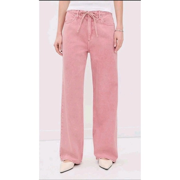 rag & bone Denim - Rag & Bone Featherweight Phoebe Beach Pant Jeans Women's Large Raspberry Stone